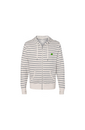 Oatmeal Heather Stripe  Zip Hoodie