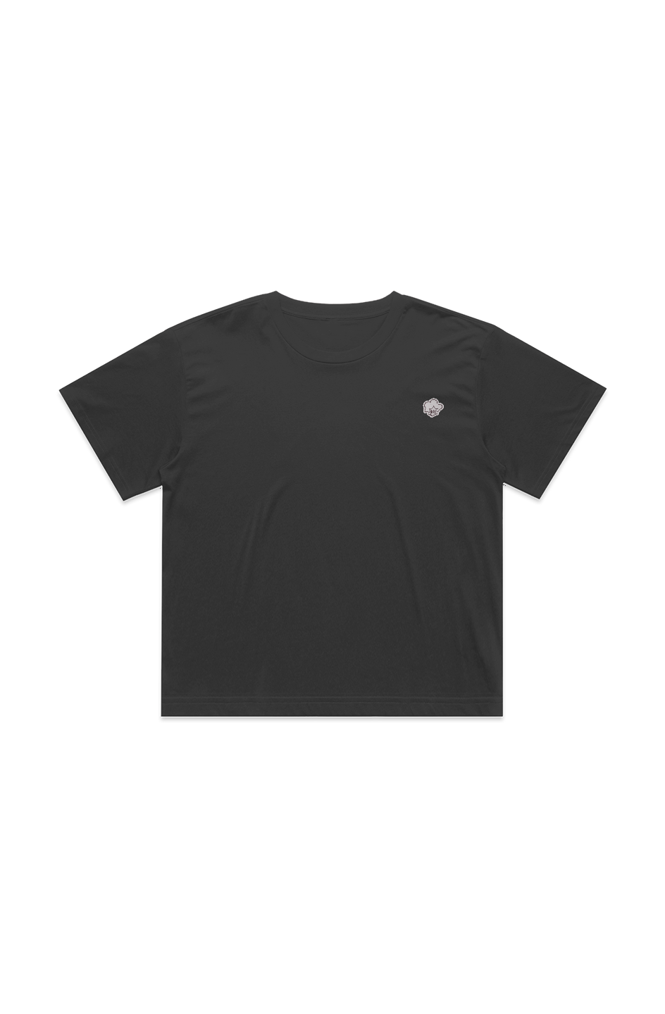 Wo's Crop Tee Silver & Black