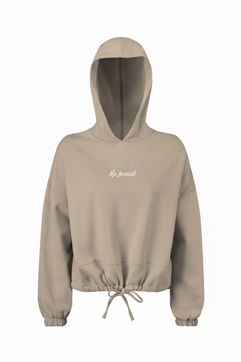 Ladies' Cropped Oversize Hooded Sweatshirt