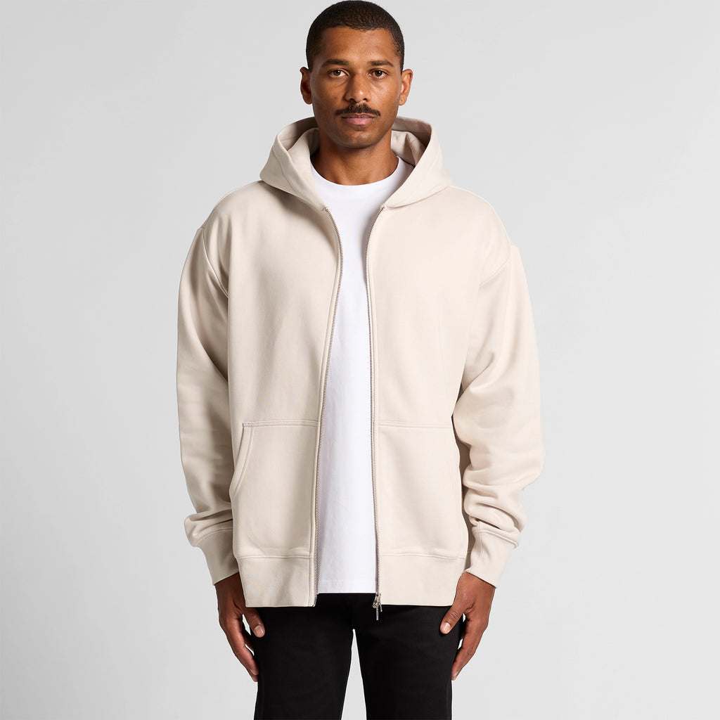 Heavy Zip Hood Silver & Black